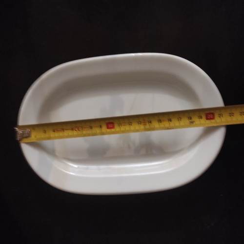 Ionia small white porcelain serving platter used, pack of 17