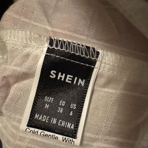 Shein white one-shoulder blouse with belt new, very soft fabric