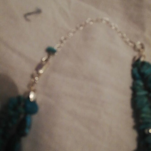 Necklace 20 cm like new, green and turquoise