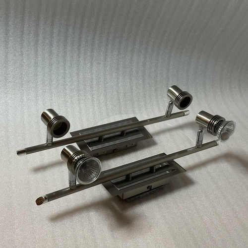 Stainless Steel Double Spot Wall Ceiling Lights Pair like new, 45 cm
