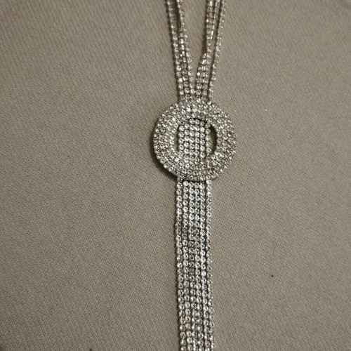 Long necklace with rhinestones new, nickel free