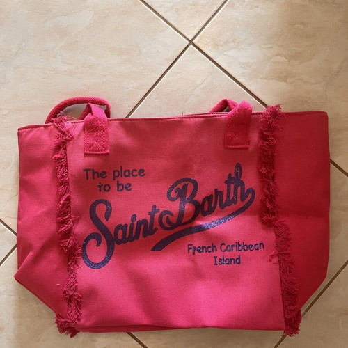 MC2 Saint Barth "Vanity" canvas tote bag, neon fuchsia
