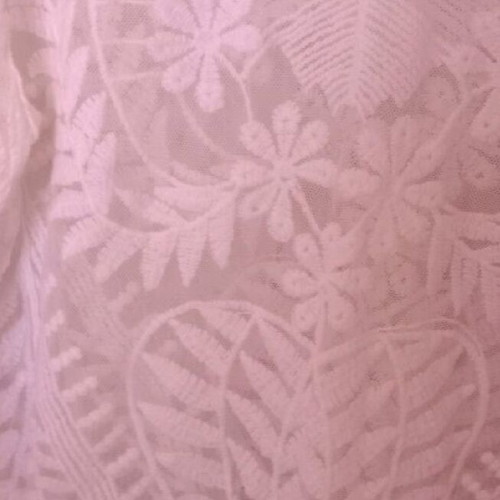 100% Cotton embossed semi-transparent blouse like new, white, size S