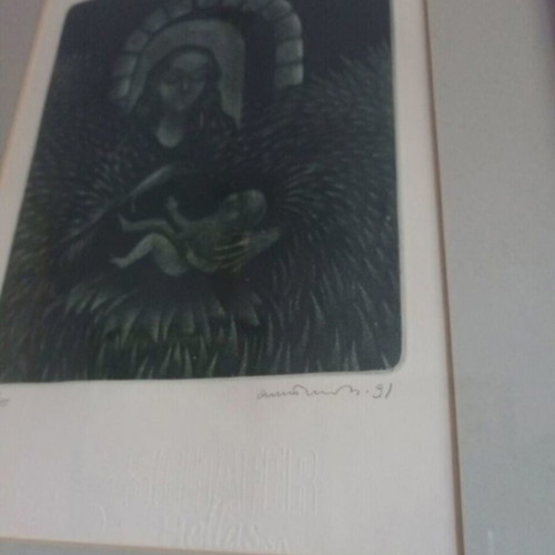 Andreas Bistis drypoint engraving artwork 42x30 cm