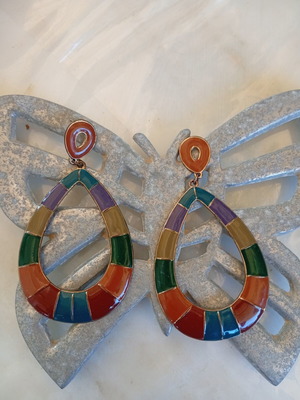 Boho large colorful earrings