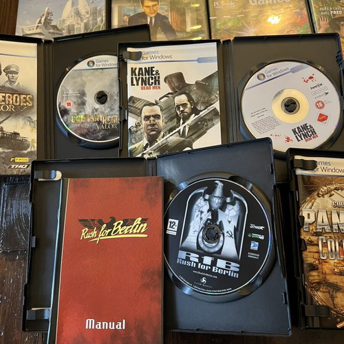 PC games pack of 8 used, strategy, action, simulation