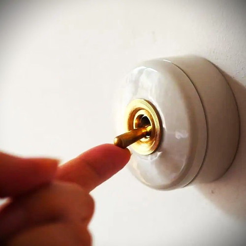 Porcelain wall switch new, 6A 220V, retro 1930 style