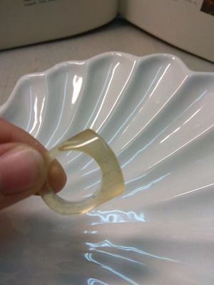 Plastic ring with iridescence no. 8