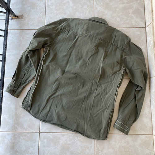 Drafter military style utility button-down shirt, green, size L