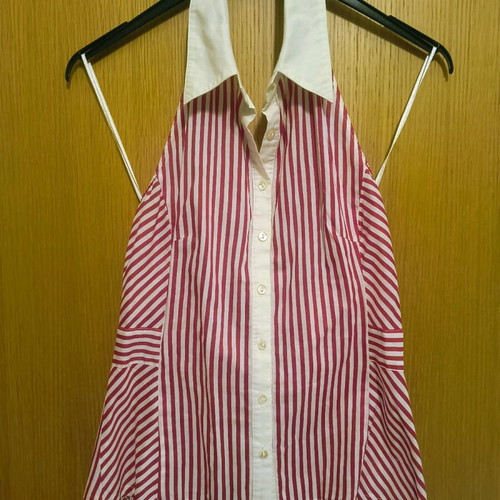 Naf Naf shirt like new, cotton, white and red, size 38