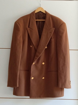 Gianfranco FERRE Studio brown men's wool blazer used, size 56