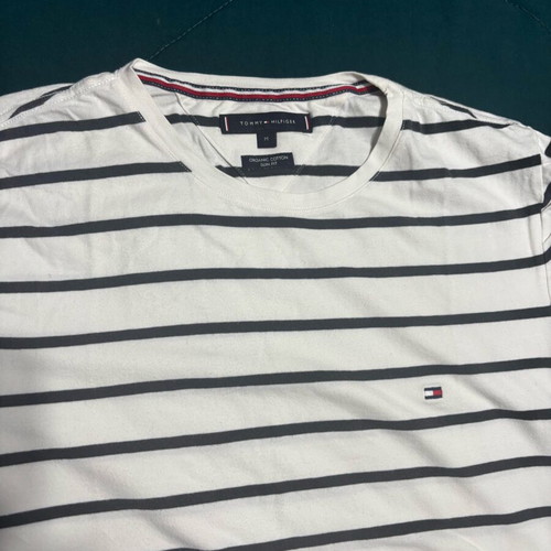 Tommy Hilfiger striped T-shirt like new, size M, black and white