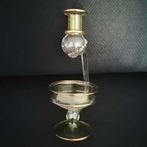 Handmade Egyptian essential oil diffuser Pyrex glass with gold details new