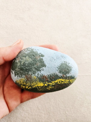 Handmade painted stone The Stillness Collection No1 like new