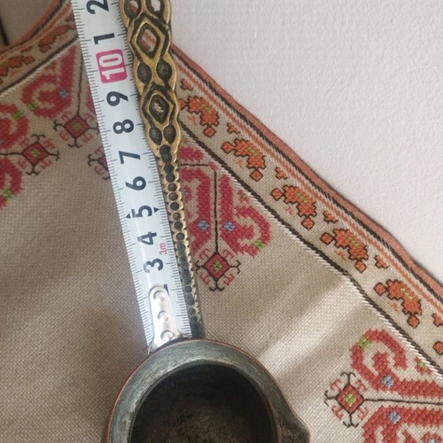 Copper cezve used vintage personal item