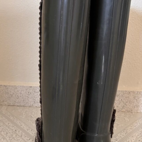 Women's tall rain boots size 38 like new with custom glam decoration