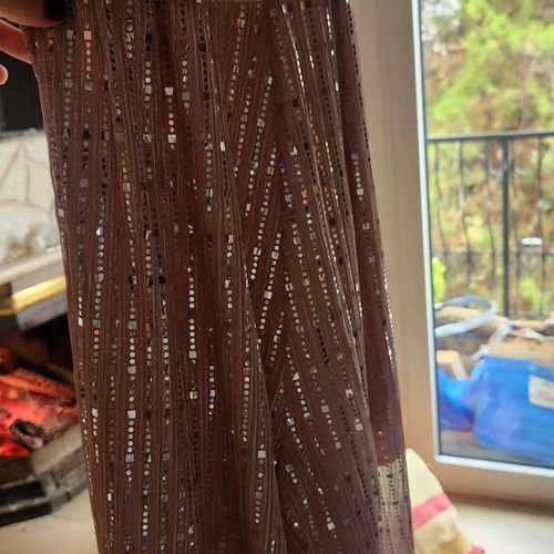 Sequin one-piece jumpsuit like new, beige and pink