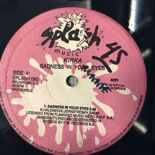Kirka Sadness In Your Eyes 12" Vinyl Maxi Single used, pop ballad