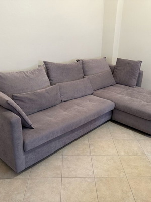 ΕΝΤΟΣ Καναπές 3θέσιος με προέκταση σαν καινούργιος, γκρι