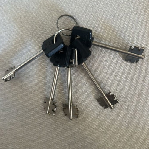 CISA lock used with 5 double-bit keys for door