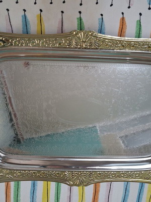 Twin Bird Silver Platter 32x20 cm like new