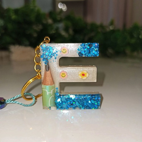 Handmade monogram keychain new made of resin