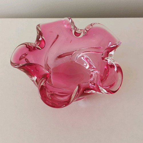 Bohemian crystal bowl like new with beautiful color