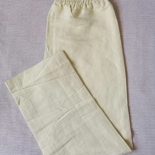 Cargi women's linen pants size L new, yellow