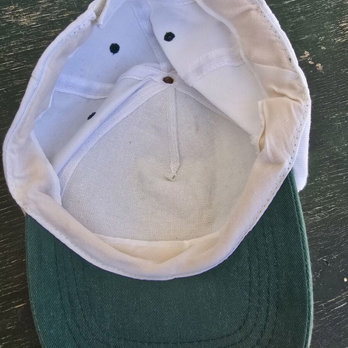 Children's hat with Have Fun print, white and green