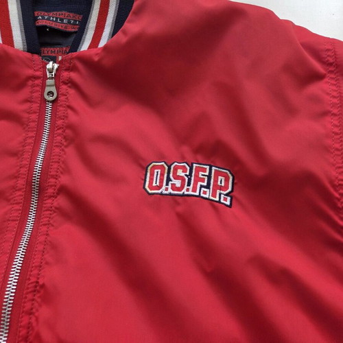 Olympiacos Bomber Flight Jacket used, red, authentic