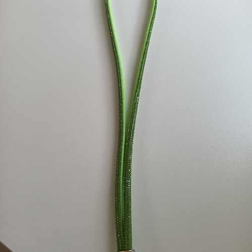 Lanyard with rhinestones like new, green for phone or keys