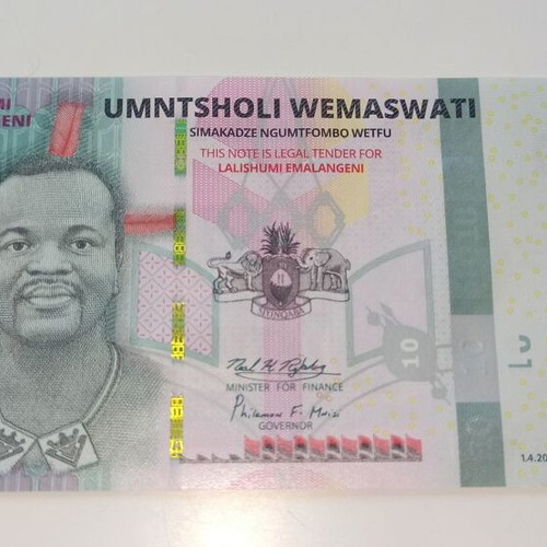 Swaziland 10 Emalangeni 2024 banknote new