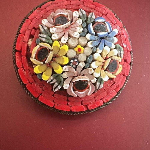 Vintage Italian Micro Mosaic Brooch like new