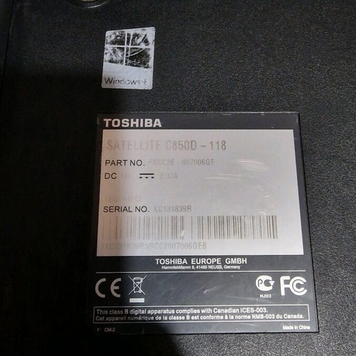 Toshiba Satellite C850D like new with AMD E1-1200, 4GB RAM, 500GB HDD, 15.6 screen