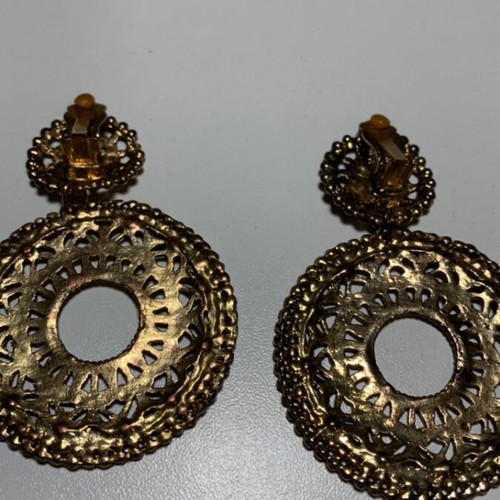 Vintage boho earrings used, statement jewelry