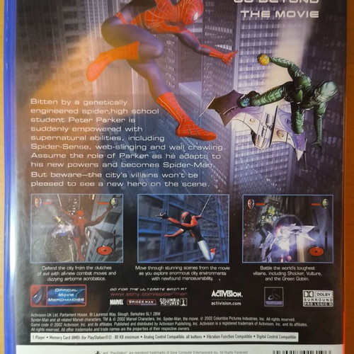 Spider-Man: The Movie PlayStation 2 used, CIB, classic Marvel game