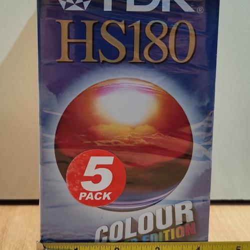 TDK HS 180 Colour United Edition VHS set of five new, sealed