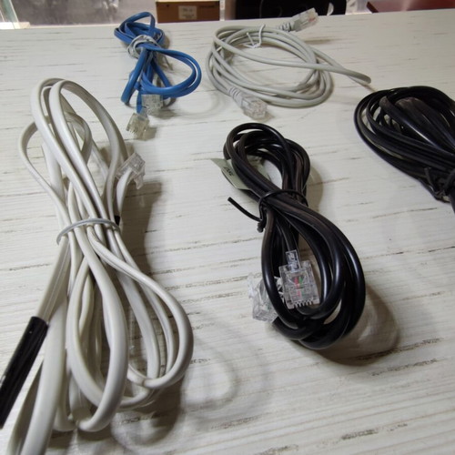 RJ11 telephone cables new, pack of 5 pieces