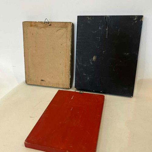 Set of 3 printed religious icons, 17 & 19x15 cm