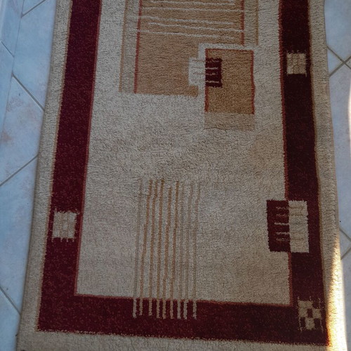 Carpet runners set of 3 used, burgundy and beige