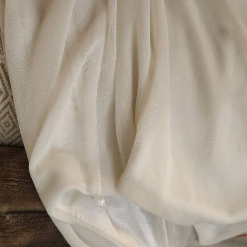 White dress used with embroidered beads, one size