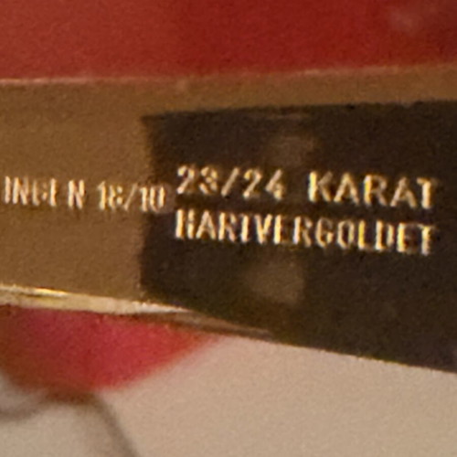 Gold-plated spoon and fork 23/24 carats new