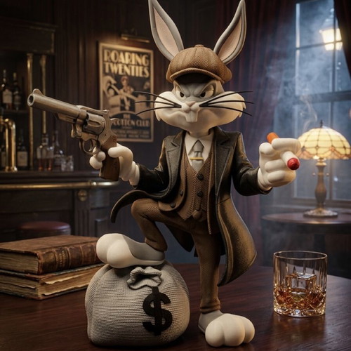 Bugs Bunny Mafia Style Figure 50cm New