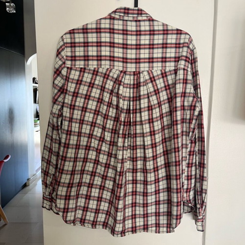Zara checked shirt white red unused size M