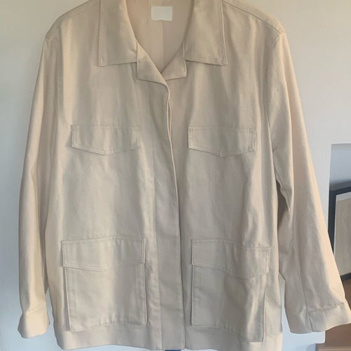 H&M women's cargo jacket made of diagonal fabric like new, beige