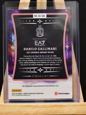 Danilo Gallinari Autograph Green Parallel /5 Panini Origins Euroleague