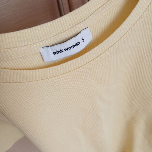Pink Woman crop blouse like new, yellow, size S