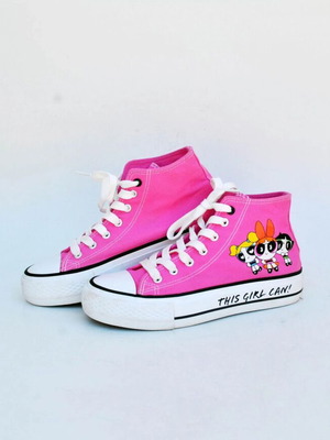 Powerpuff Girls ροζ ψηλά canvas sneakers Sprandi σαν καινούρια, μέγεθος 38