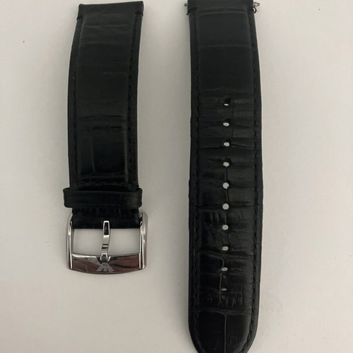 Armani Exchange leather watch strap, black