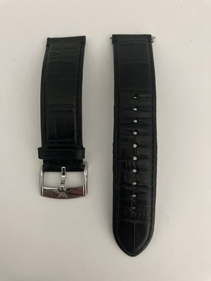 Armani Exchange leather watch strap, black